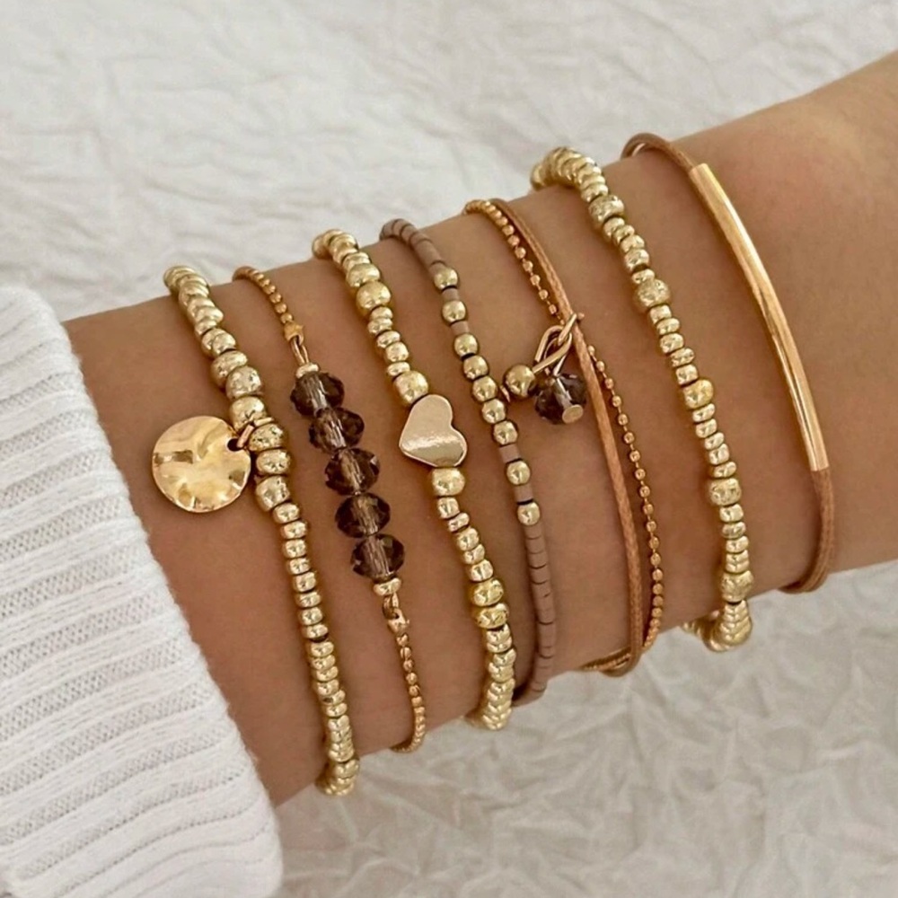 New! Virginia Neutral Stretch Stack Bracelets (1045) NWOT